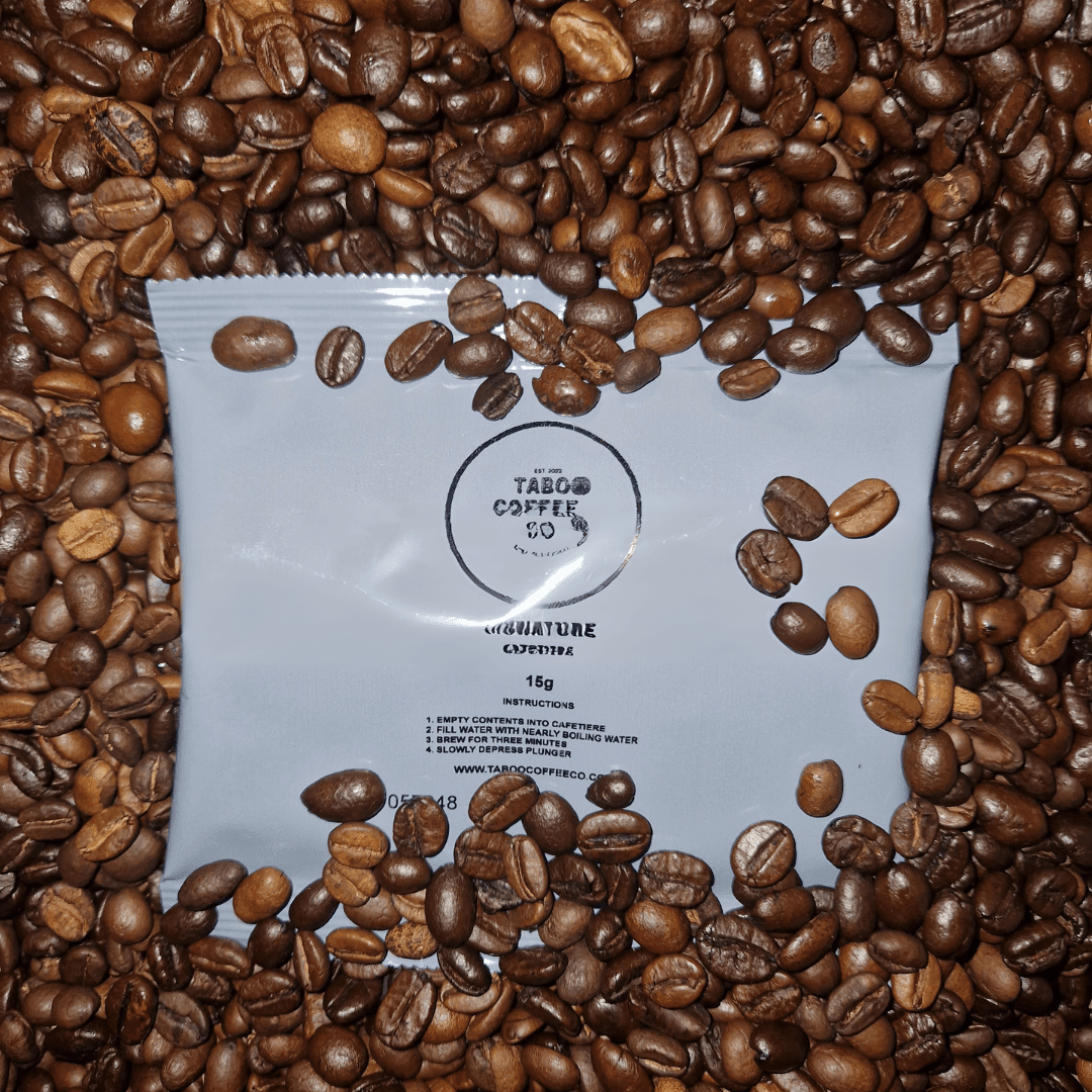 Taboo Coffee Co Coffee Signature blend Cafetiere Ground Coffee Sachets 15g x 10