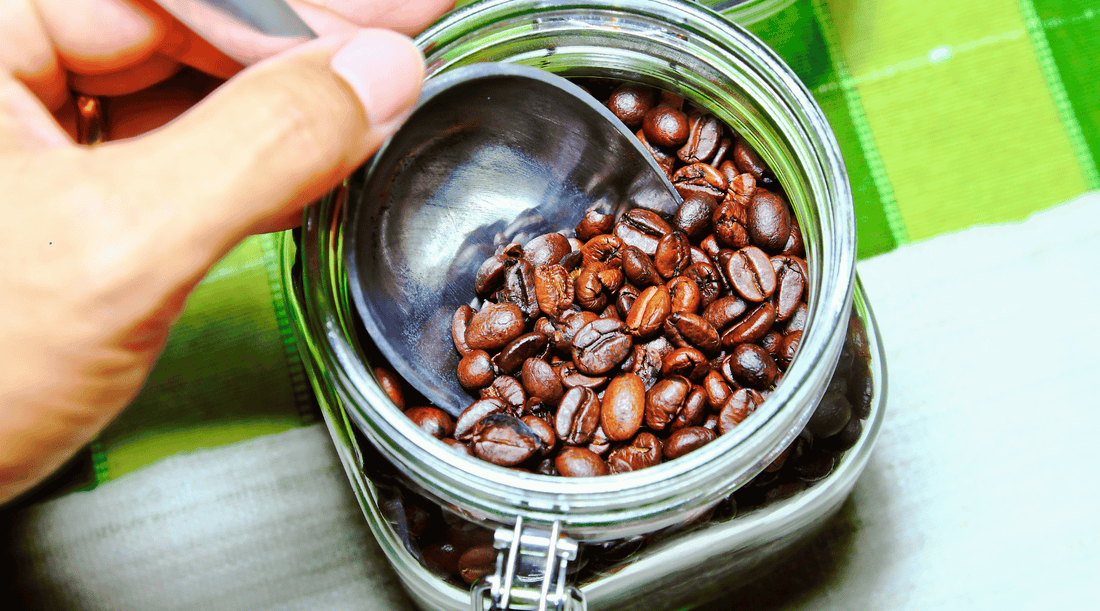 A sleek coffee storage container glass or plastic. Features patented airtight technology, actively removing and locking out air to preserve and protect the freshness and flavour of coffee beans