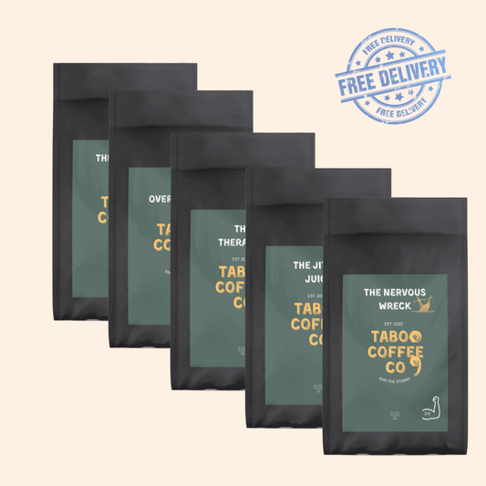 Taboo Espresso Bundle: Elevate your coffee experience with the Taboo Espresso Bundle. This curated set includes premium espresso beans, meticulously roasted to perfection. Expect bold flavors, rich crema, and a delightful aroma. Ideal for espresso enthusiasts and those seeking a robust coffee kick