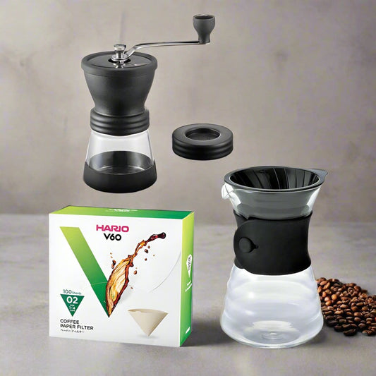 Hario Hario Skerton N and V60 Drip Decanter Starter Kit