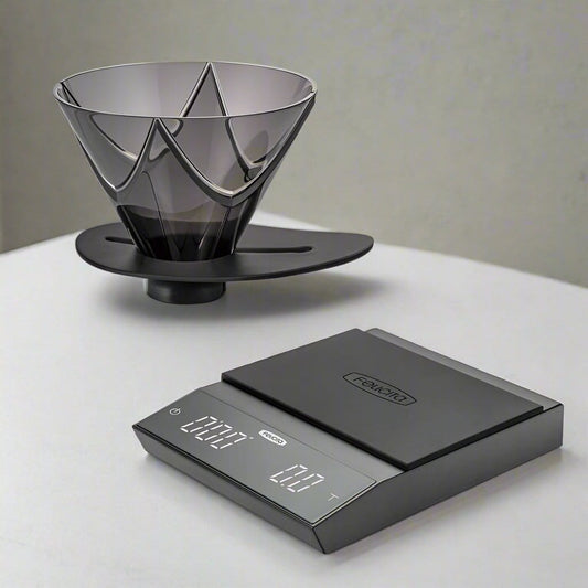 Hario Hario V60 Mugen Dripper and Felicita Incline Scale Bundle