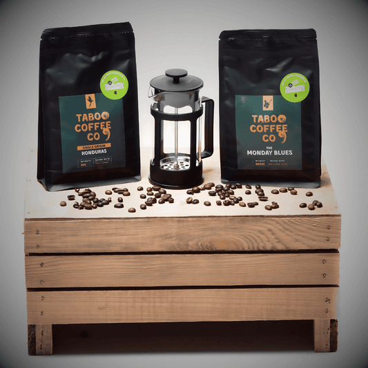 Taboo Coffee Co Gift Set Coffee Double Set with French press (CHOOSE YOUR OWN COFFEES)