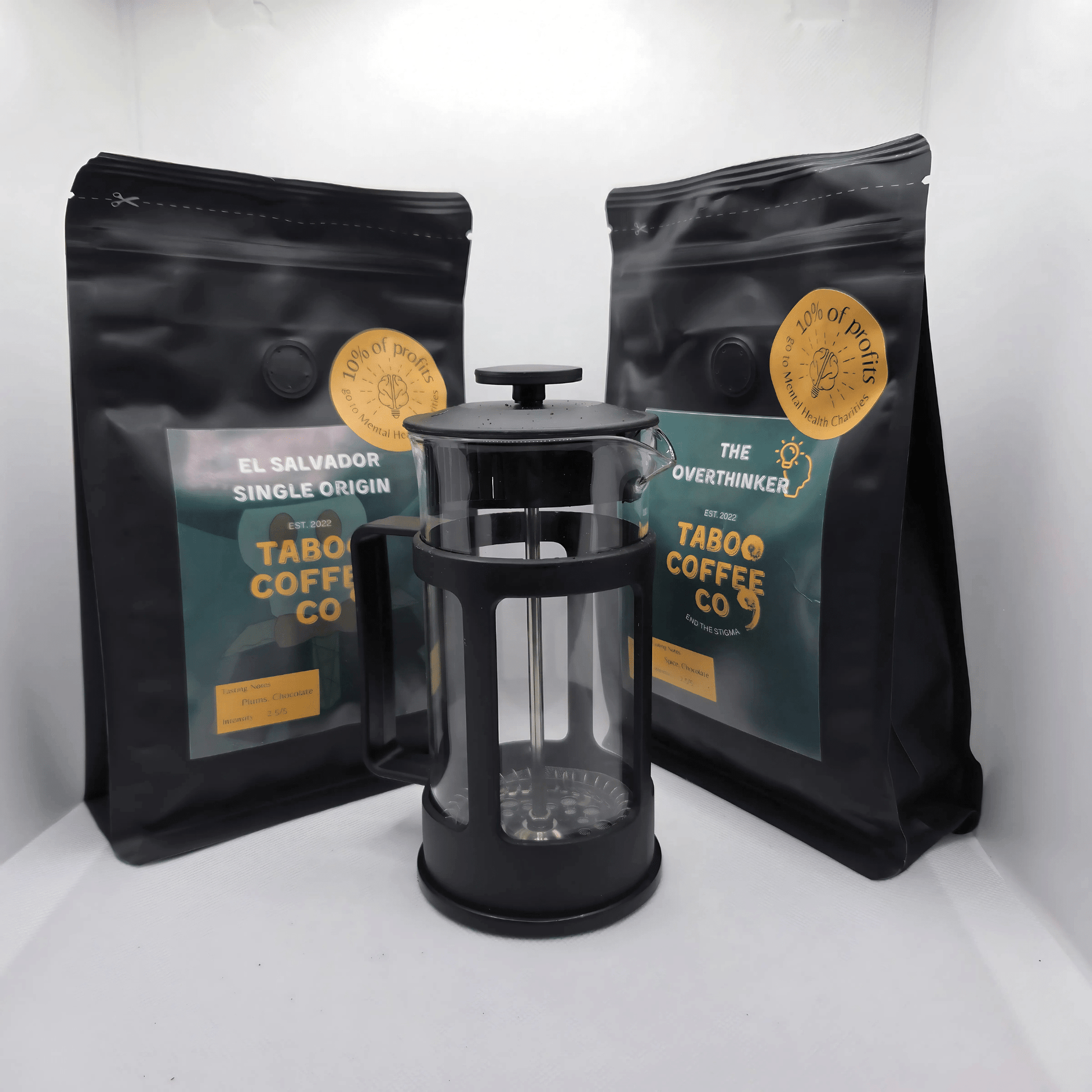 Taboo Coffee Co Gift Set Coffee Double Set with French press (CHOOSE YOUR OWN COFFEES)