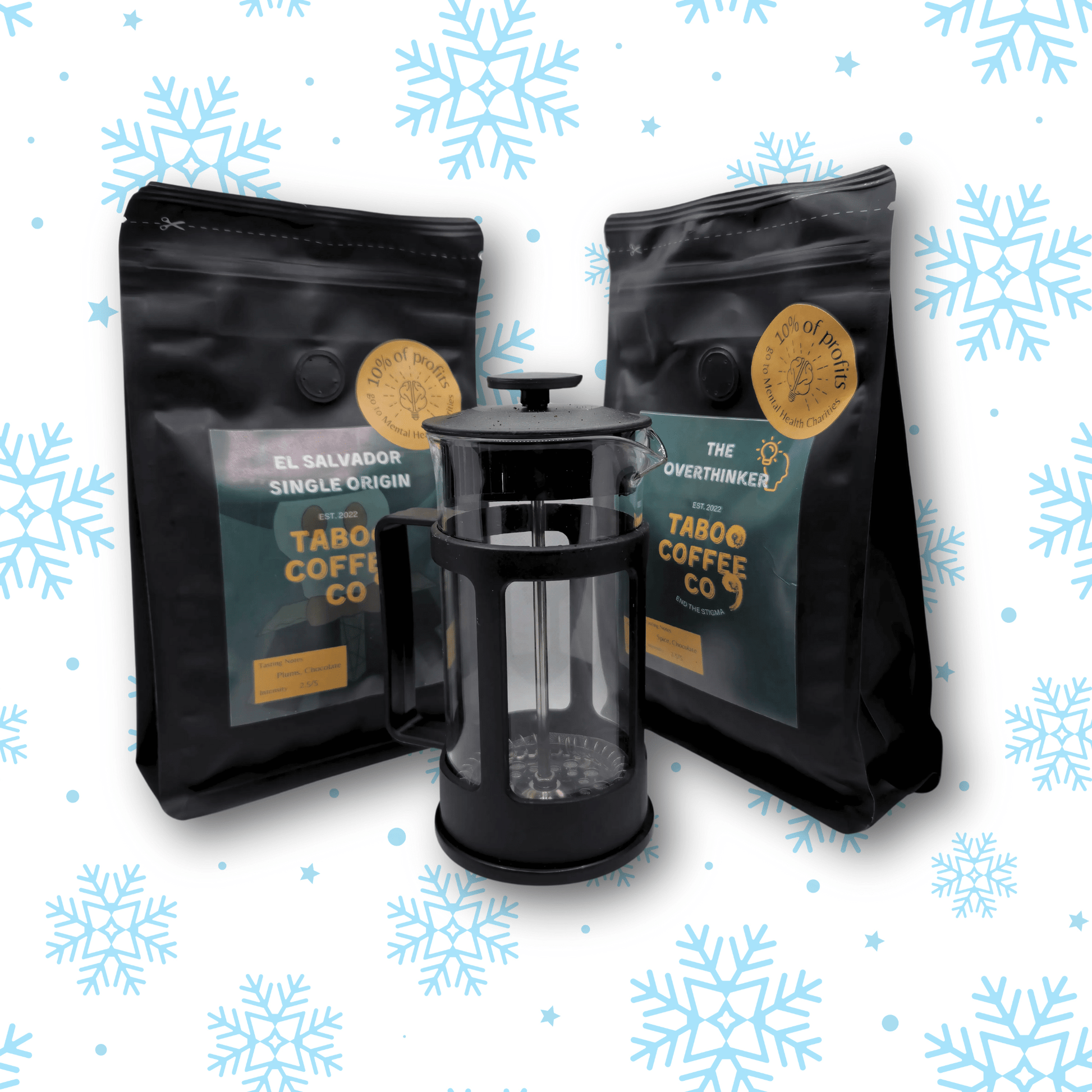 Taboo Coffee Co Gift Set Coffee Double Set with French press (CHOOSE YOUR OWN COFFEES)